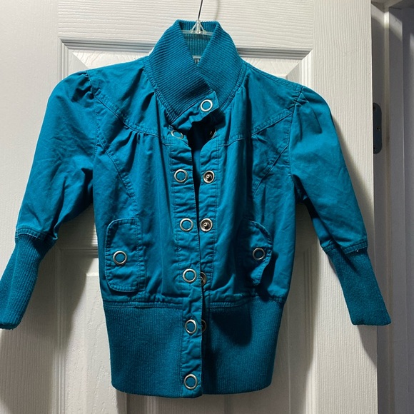 Miley Cyrus Max Azria Turquoise Jacket - Picture 1 of 8